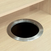 Dell Commercial Grade Trash Receptacle Enclosure for 32 Gallon Trash Cans with 8" Drop Hole and Upper Tray Shelf in Oak