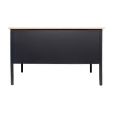 Cambridge Commercial Grade 30x48 Right Side Single Pedestal Desk with 3 Locking Drawers, White Oak Top and Black Frame