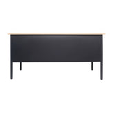 Cambridge Commercial Grade 30x60 Right Side Single Pedestal Desk with 3 Locking Drawers, White Oak Top and Black Frame