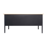 Cambridge Commercial Grade 30x70 Right Side Single Pedestal Desk with 3 Locking Drawers, White Oak Top and Black Frame