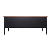 Cambridge Commercial Grade 30x70 Right Side Single Pedestal Desk with 3 Locking Drawers, Walnut Top and Black Frame