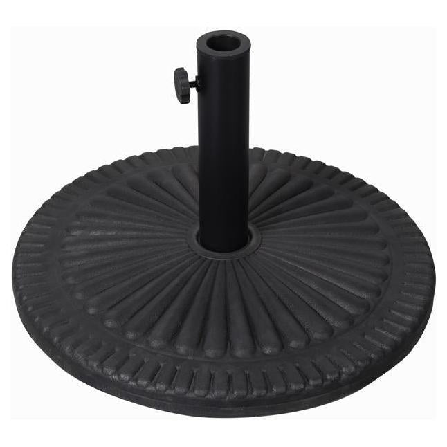 Kona Universal Black Cement Patio Umbrella Base with Sunburst Pattern