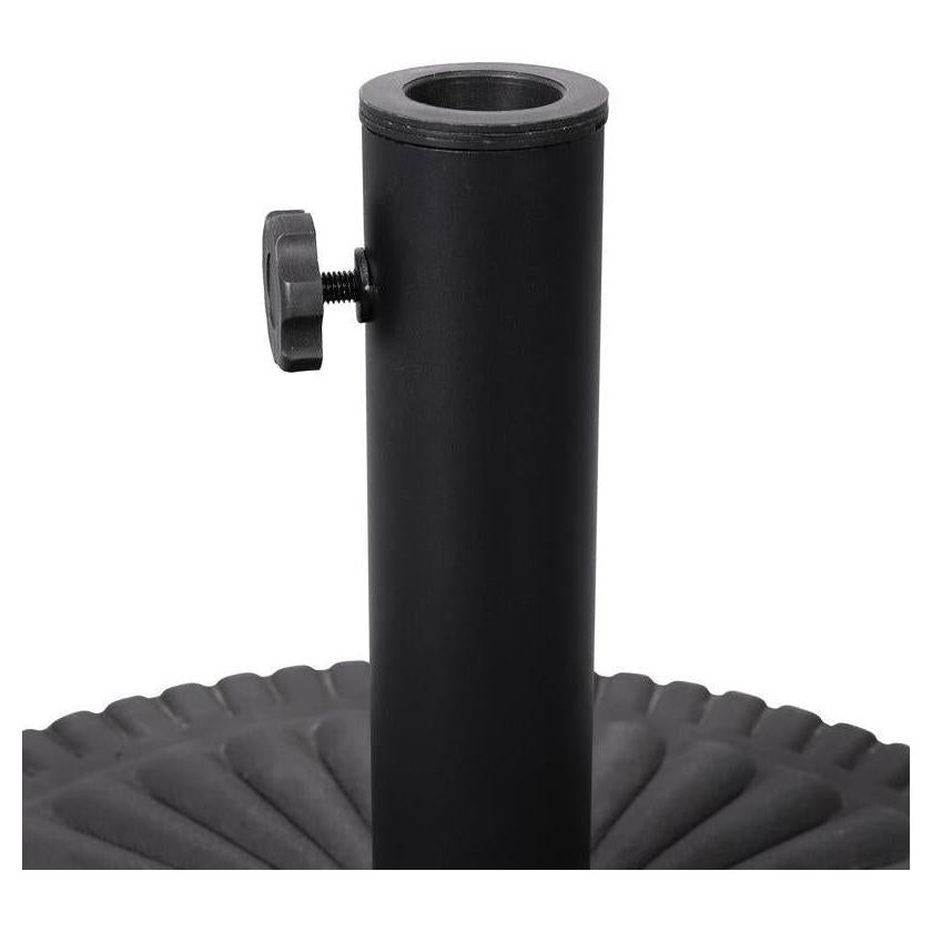 Kona Universal Black Cement Patio Umbrella Base with Sunburst Pattern