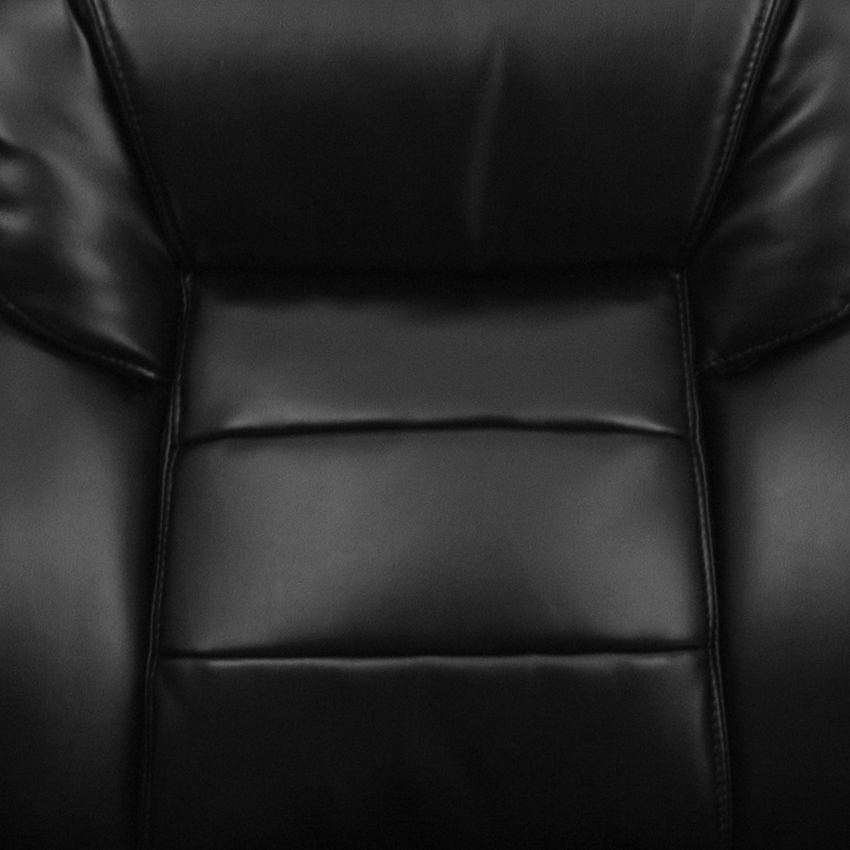 Isla Black LeatherSoft Executive Side Reception Chair with Lumbar Support and Sled Base