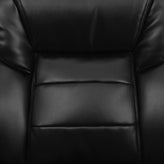 Isla Black LeatherSoft Executive Side Reception Chair with Lumbar Support and Sled Base