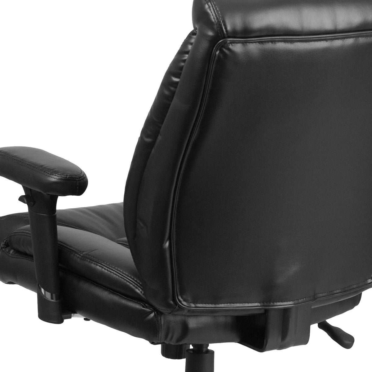 HERCULES Series Big & Tall 400 lb. Rated Black LeatherSoft Deep Tufted Ergonomic Task Office Chair with Adjustable Arms