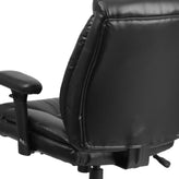 HERCULES Series Big & Tall 400 lb. Rated Black LeatherSoft Deep Tufted Ergonomic Task Office Chair with Adjustable Arms