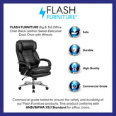 Big & Tall Office Chair | Black LeatherSoft Swivel Executive Desk Chair with Wheels