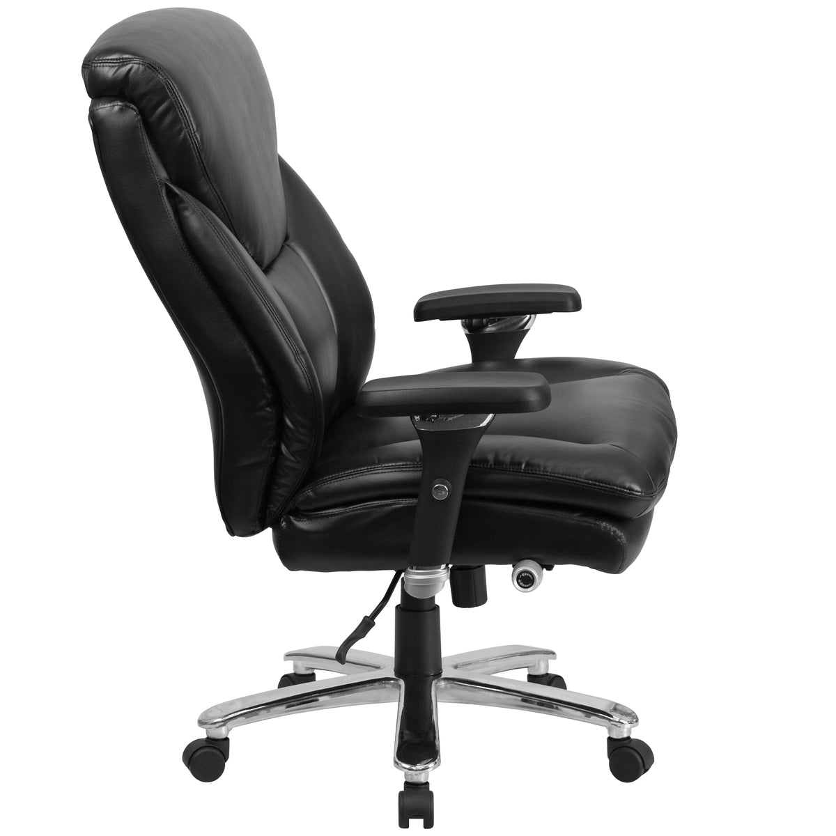 HERCULES Series 24/7 Intensive Use Big & Tall 400 lb. Rated Black LeatherSoft Ergonomic Office Chair with Lumbar Knob