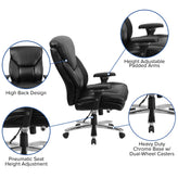 HERCULES Series 24/7 Intensive Use Big & Tall 400 lb. Rated Black LeatherSoft Ergonomic Office Chair with Lumbar Knob