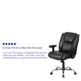 HERCULES Series Big & Tall 400 lb. Rated Black LeatherSoft Ergonomic Task Office Chair with Chrome Base and Adjustable Arms