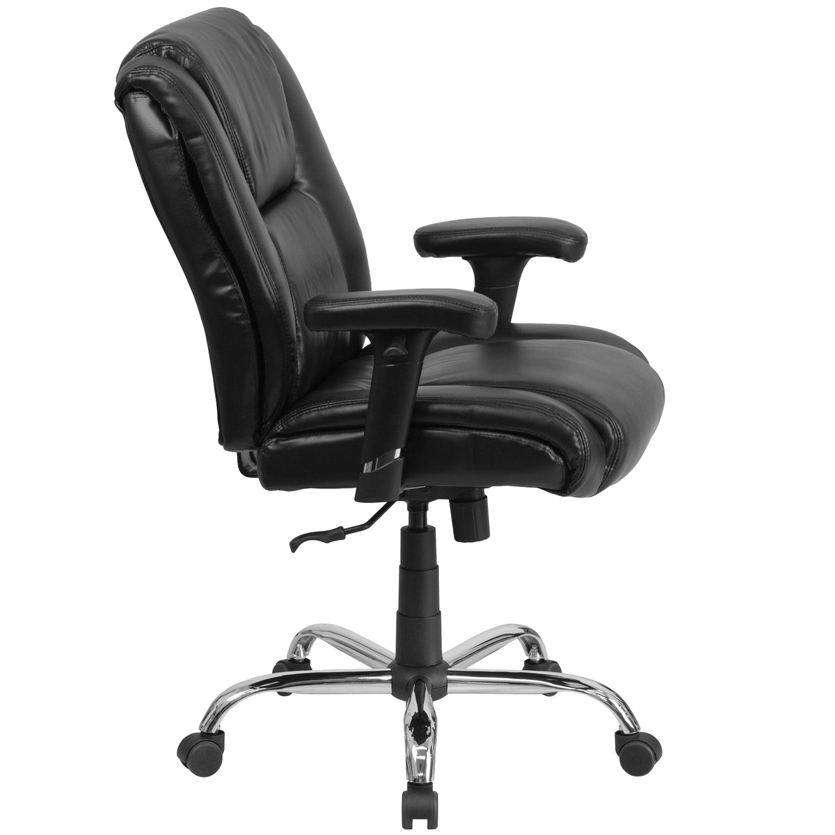 HERCULES Series Big & Tall 400 lb. Rated Black LeatherSoft Ergonomic Task Office Chair with Chrome Base and Adjustable Arms