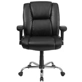 HERCULES Series Big & Tall 400 lb. Rated Black LeatherSoft Ergonomic Task Office Chair with Chrome Base and Adjustable Arms