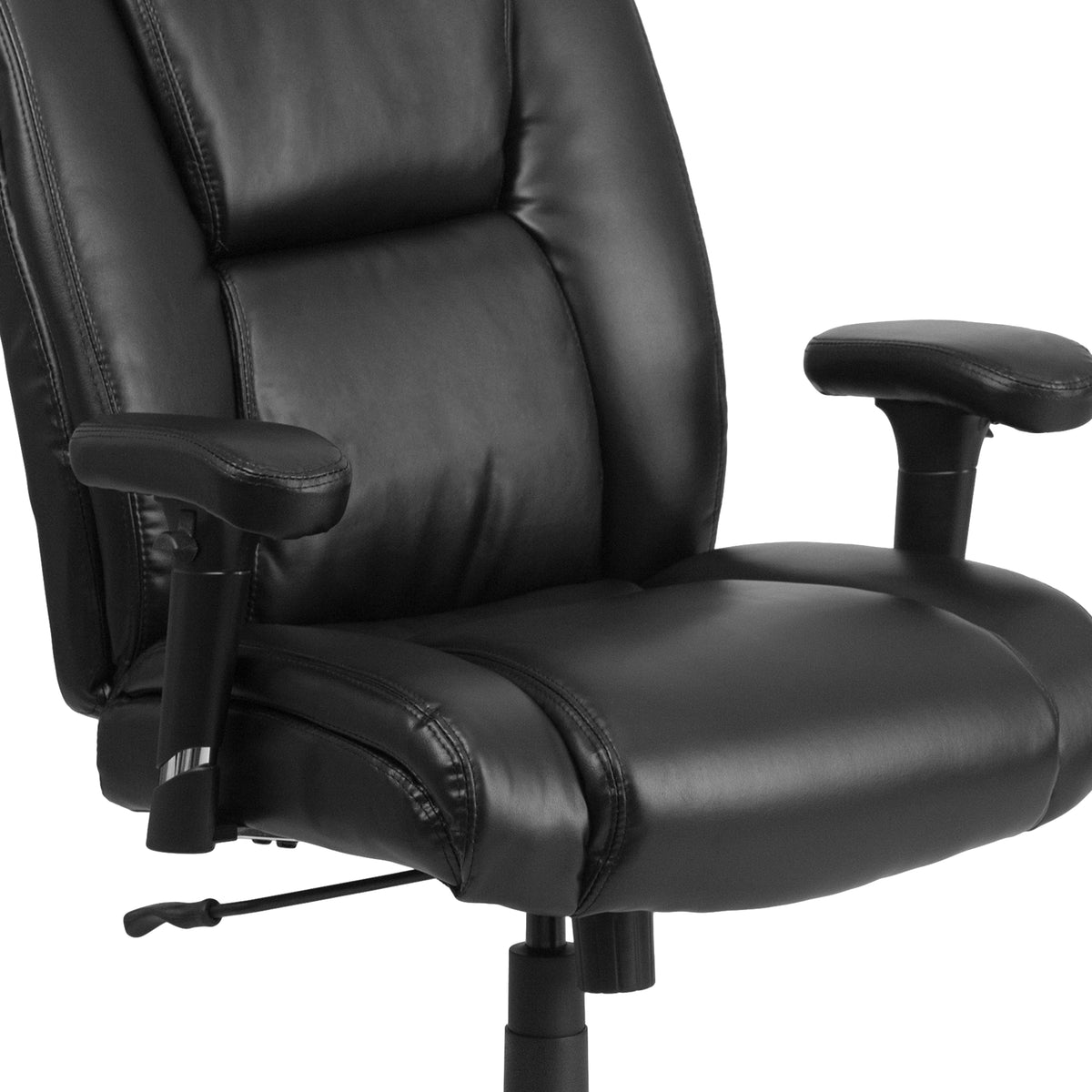 HERCULES Series Big & Tall 400 lb. Rated Black LeatherSoft Ergonomic Task Office Chair with Chrome Base and Adjustable Arms