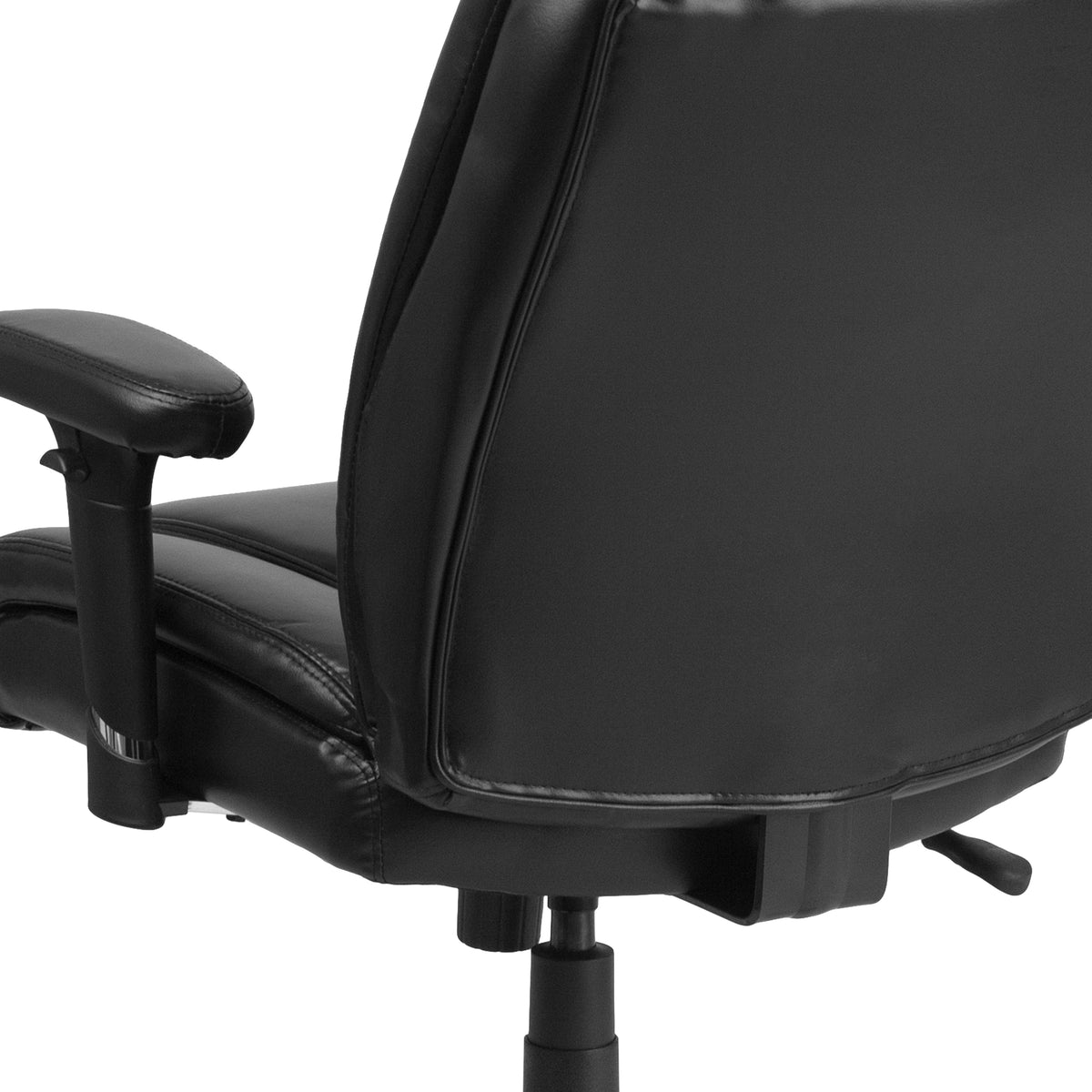 HERCULES Series Big & Tall 400 lb. Rated Black LeatherSoft Ergonomic Task Office Chair with Chrome Base and Adjustable Arms