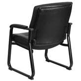 HERCULES Series Big & Tall 500 lb. Rated Black LeatherSoft Executive Side Reception Chair with Sled Base