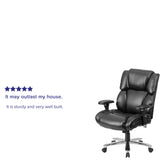 HERCULES Series 24/7 Intensive Use Big & Tall 400 lb. Rated Black LeatherSoft Executive Lumbar Ergonomic Office Chair