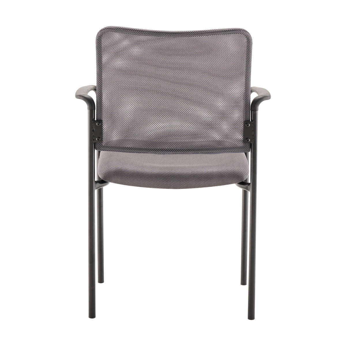 Jana Comfort Gray Mesh Stackable Steel Side Chair with Arms