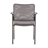 Jana Comfort Gray Mesh Stackable Steel Side Chair with Arms