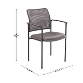Jana Comfort Gray Mesh Stackable Steel Side Chair with Arms