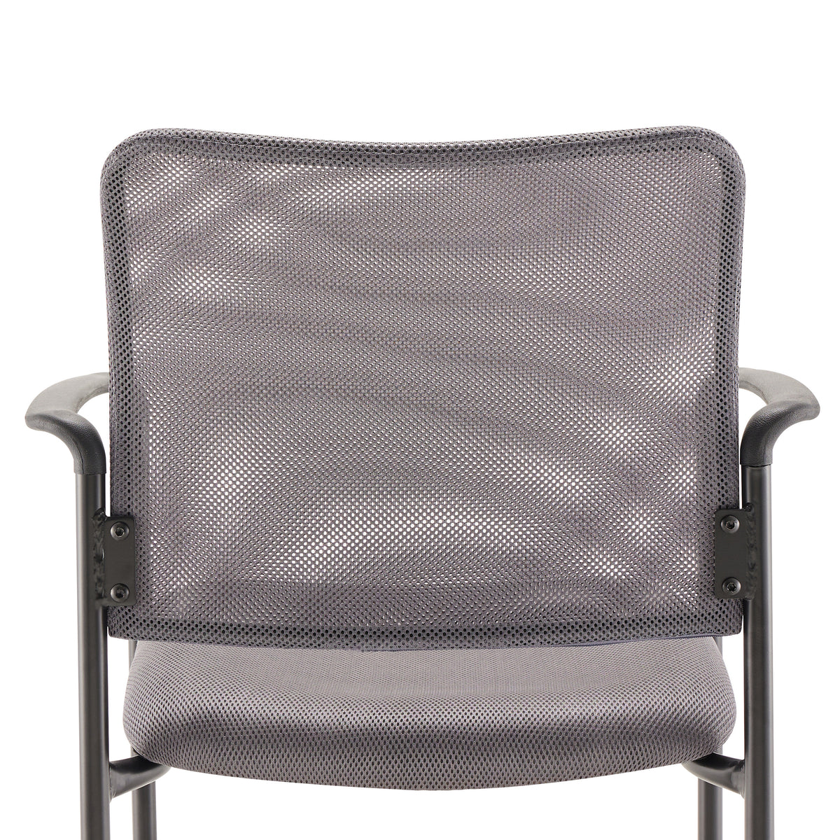 Jana Comfort Gray Mesh Stackable Steel Side Chair with Arms