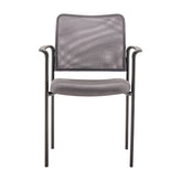 Jana Comfort Gray Mesh Stackable Steel Side Chair with Arms