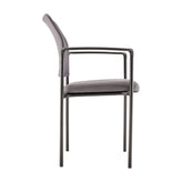 Jana Comfort Gray Mesh Stackable Steel Side Chair with Arms