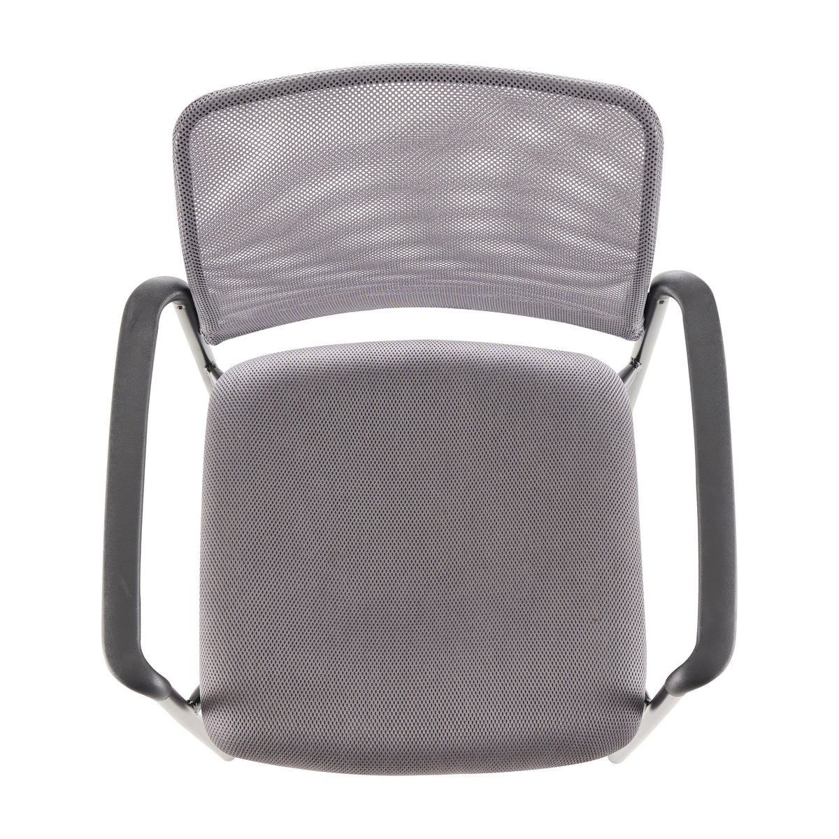 Jana Comfort Gray Mesh Stackable Steel Side Chair with Arms