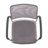 Jana Comfort Gray Mesh Stackable Steel Side Chair with Arms