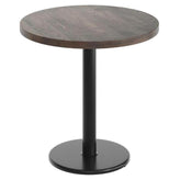 Bennett 30" Round Solid Wood Commercial Table in Dark Brown with 18" Black Round Base