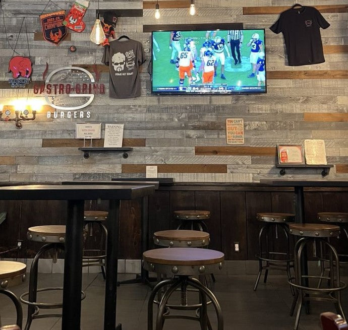 Adjustable Seat Metal and Solid Wood Barstool