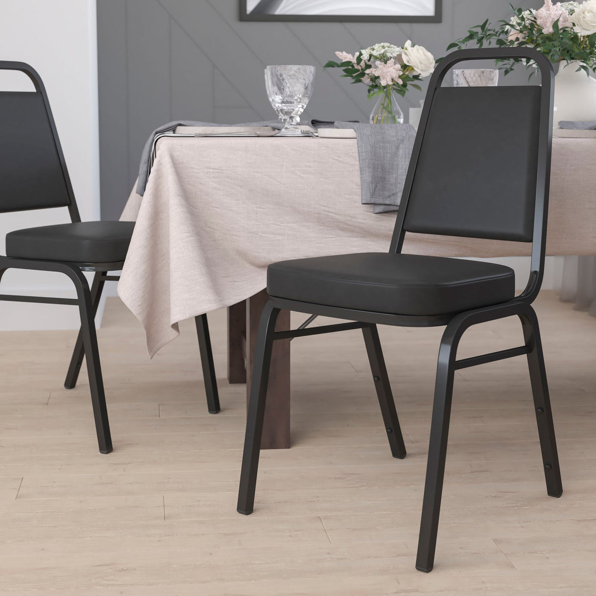 HERCULES Series Trapezoidal Back Stacking Banquet Chair - 2-1/2" Thick Seat
