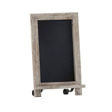 Canterbury 9.5" x 14" Weathered Tabletop Magnetic Chalkboard Sign with Metal Scrolled Legs, Hanging Wall Chalkboard, Countertop Memo Board