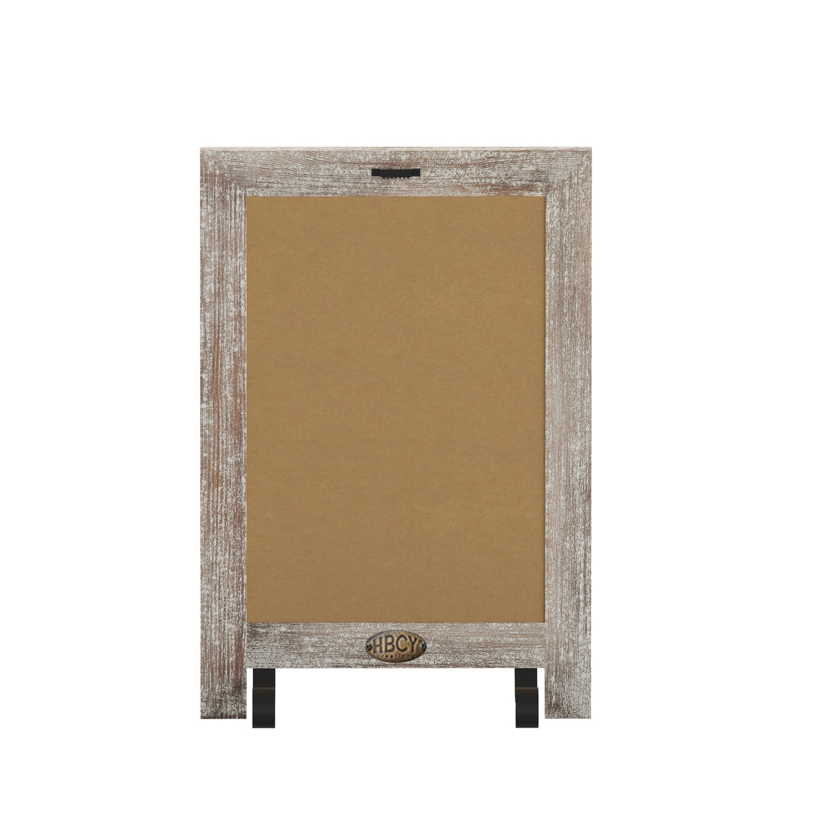 Canterbury 9.5" x 14" Weathered Tabletop Magnetic Chalkboard Sign with Metal Scrolled Legs, Hanging Wall Chalkboard, Countertop Memo Board