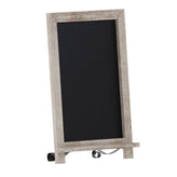 Canterbury 12" x 17" Weathered Tabletop Magnetic Chalkboard Sign with Metal Scrolled Legs, Hanging Wall Chalkboard, Countertop Memo Board