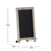 Canterbury 12" x 17" Weathered Tabletop Magnetic Chalkboard Sign with Metal Scrolled Legs, Hanging Wall Chalkboard, Countertop Memo Board