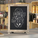 Canterbury 12" x 17" Weathered Tabletop Magnetic Chalkboard Sign with Metal Scrolled Legs, Hanging Wall Chalkboard, Countertop Memo Board