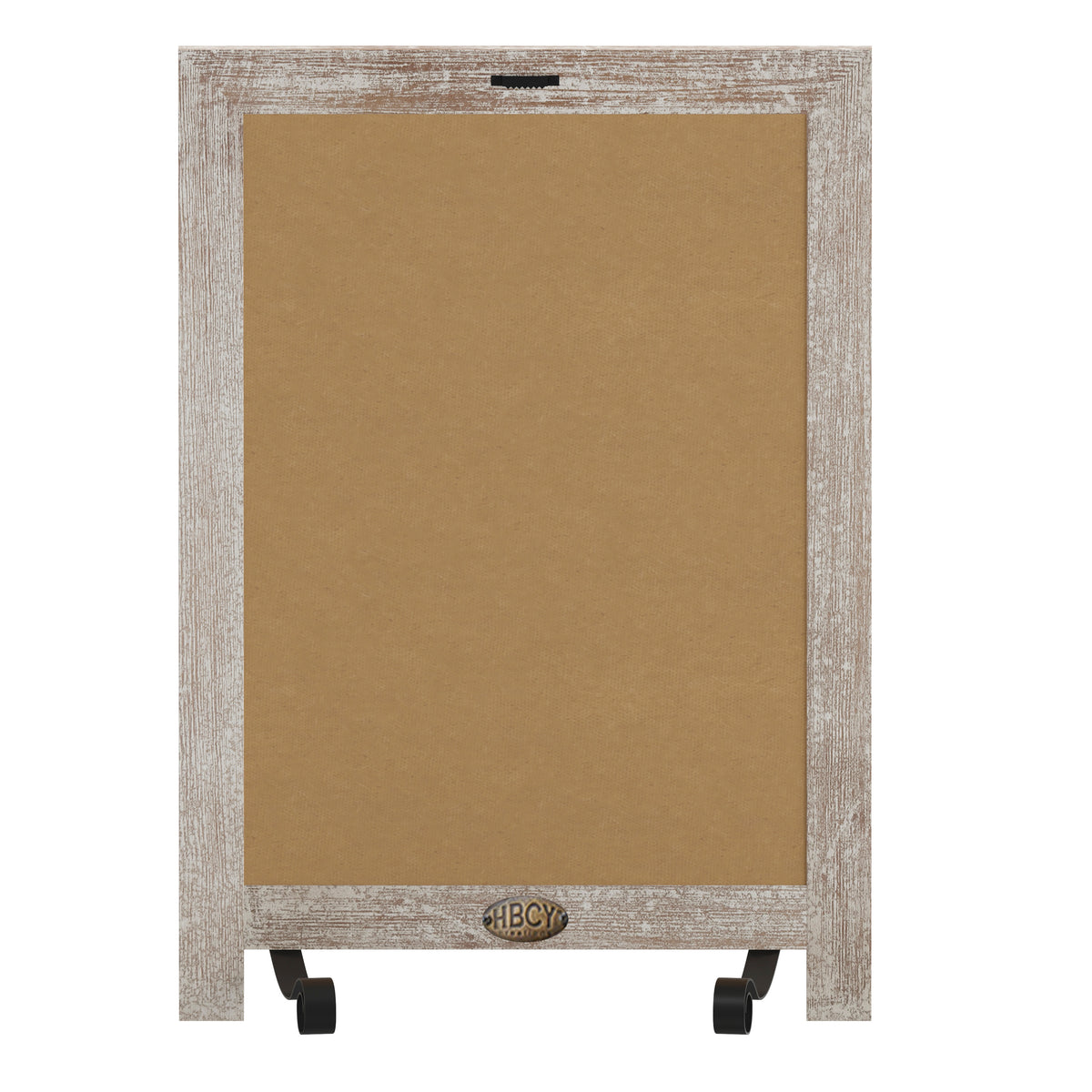 Canterbury 12" x 17" Weathered Tabletop Magnetic Chalkboard Sign with Metal Scrolled Legs, Hanging Wall Chalkboard, Countertop Memo Board
