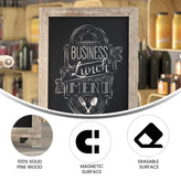 Canterbury 12" x 17" Weathered Tabletop Magnetic Chalkboard Sign with Metal Scrolled Legs, Hanging Wall Chalkboard, Countertop Memo Board