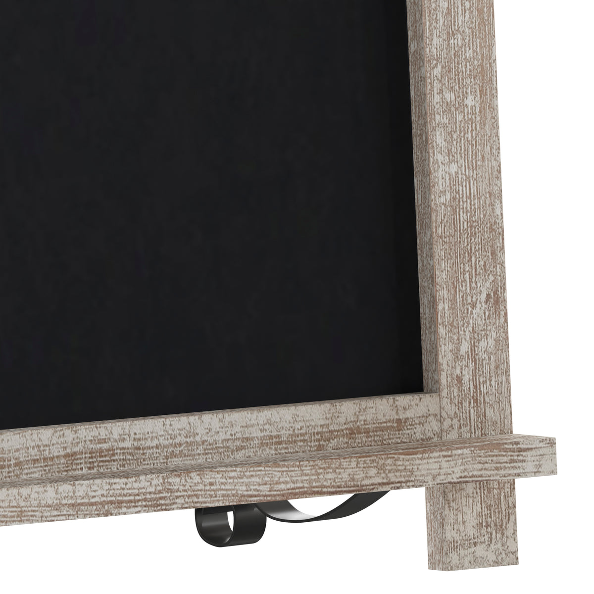 Canterbury 12" x 17" Weathered Tabletop Magnetic Chalkboard Sign with Metal Scrolled Legs, Hanging Wall Chalkboard, Countertop Memo Board