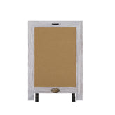 Canterbury 9.5" x 14" Whitewashed Tabletop Magnetic Chalkboard Sign with Metal Scrolled Legs, Hanging Wall Chalkboard, Countertop Memo Board
