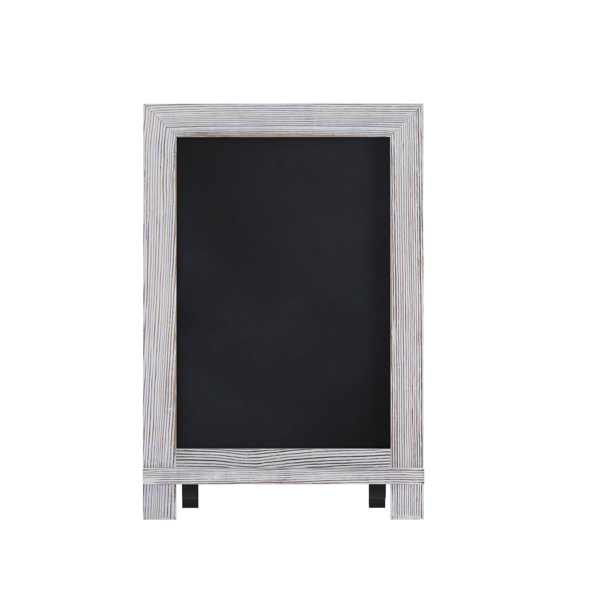 Canterbury 9.5" x 14" Whitewashed Tabletop Magnetic Chalkboard Sign with Metal Scrolled Legs, Hanging Wall Chalkboard, Countertop Memo Board