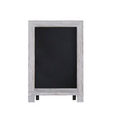 Canterbury 9.5" x 14" Whitewashed Tabletop Magnetic Chalkboard Sign with Metal Scrolled Legs, Hanging Wall Chalkboard, Countertop Memo Board
