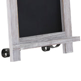 Canterbury 9.5" x 14" Whitewashed Tabletop Magnetic Chalkboard Sign with Metal Scrolled Legs, Hanging Wall Chalkboard, Countertop Memo Board
