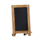 Canterbury 9.5" x 14" Torched Wood Tabletop Magnetic Chalkboard Sign with Metal Scrolled Legs, Hanging Wall Chalkboard, Countertop Memo Board