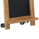 Canterbury 9.5" x 14" Torched Wood Tabletop Magnetic Chalkboard Sign with Metal Scrolled Legs, Hanging Wall Chalkboard, Countertop Memo Board