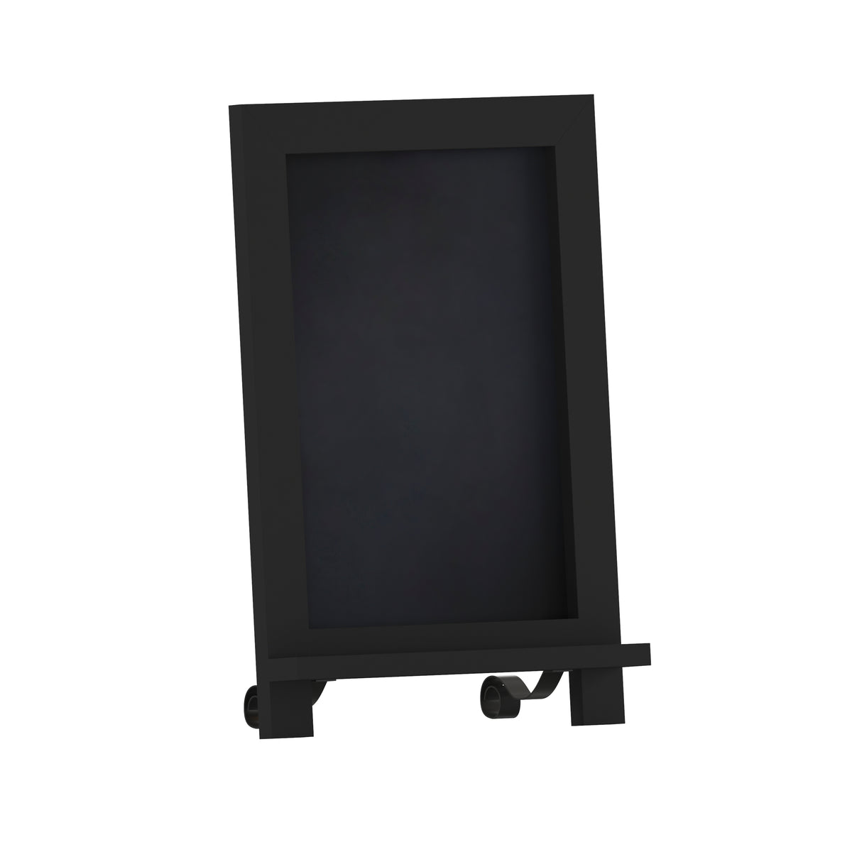 Canterbury 9.5" x 14" Black Tabletop Magnetic Chalkboard Sign with Metal Scrolled Legs, Hanging Wall Chalkboard, Countertop Memo Board