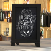 Canterbury 9.5" x 14" Black Tabletop Magnetic Chalkboard Sign with Metal Scrolled Legs, Hanging Wall Chalkboard, Countertop Memo Board