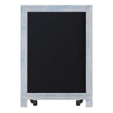 Canterbury 12" x 17" Rustic Blue Tabletop Magnetic Chalkboard Sign with Metal Scrolled Legs, Hanging Wall Chalkboard, Countertop Memo Board