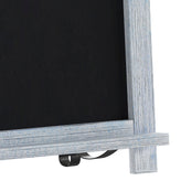 Canterbury 12" x 17" Rustic Blue Tabletop Magnetic Chalkboard Sign with Metal Scrolled Legs, Hanging Wall Chalkboard, Countertop Memo Board